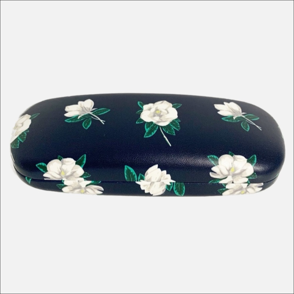 Draper James Clamshell Hardshell Eyeglass Case Floral Pattern Domed Hinged Top